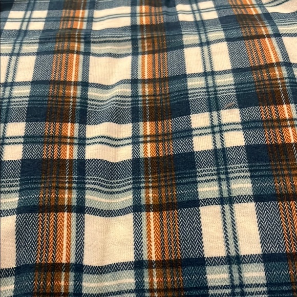 Blue and Brown Button Down Shirt with Classic Plaid Design - Picture 7 of 8